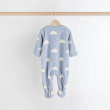 Load image into Gallery viewer, Blue Star/Cloud Fleece Sleepsuits 2 Pack