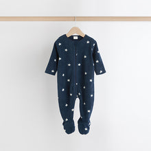 Load image into Gallery viewer, Blue Star/Cloud Fleece Sleepsuits 2 Pack