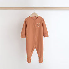 Load image into Gallery viewer, Brown Baby Sleepsuits 3 Pack (0mths-18mths)