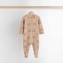 Load image into Gallery viewer, Brown Baby Sleepsuits 3 Pack (0mths-18mths)