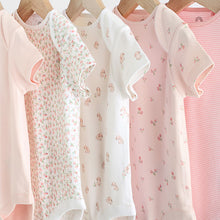 Load image into Gallery viewer, Pink Bunny 5 Pack Short Sleeve Bodysuits