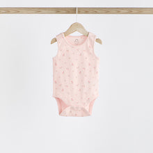 Load image into Gallery viewer, Pink Bunny 5 Pack Vest Baby Bodysuits
