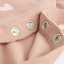 Load image into Gallery viewer, Brown & Pink Baby Short Sleeve 100% Cotton Bodysuits 5 Pack