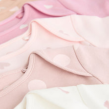 Load image into Gallery viewer, Brown & Pink Baby Short Sleeve 100% Cotton Bodysuits 5 Pack