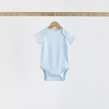 Load image into Gallery viewer, Blue 5 Pack Bear Short Sleeve Baby Bodysuits