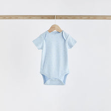 Load image into Gallery viewer, Blue 5 Pack Bear Short Sleeve Baby Bodysuits