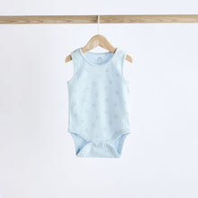 Load image into Gallery viewer, Blue Bear Print Baby Vests 5 Pack