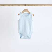 Load image into Gallery viewer, Blue Bear Print Baby Vests 5 Pack