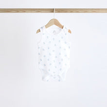Load image into Gallery viewer, Blue Bear Print Baby Vests 5 Pack