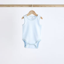 Load image into Gallery viewer, Blue Bear Print Baby Vests 5 Pack