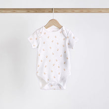 Load image into Gallery viewer, White 5 Pack Baby Short Sleeve Bodysuits