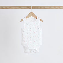 Load image into Gallery viewer, White Delicate Animal Baby Vest Bodysuits 5 Pack