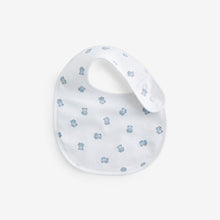 Load image into Gallery viewer, Blue/White Bear Baby 100% Cotton Bibs 3 Pack