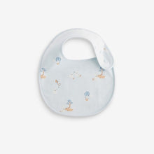 Load image into Gallery viewer, Blue Delicate Elephant Baby 100% Cotton Bibs 3 Pack