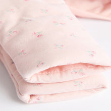 Load image into Gallery viewer, Pink Hooded Cosy Jersey Wadded Baby Wrap Jacket (0-18mths)