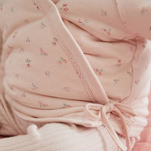 Load image into Gallery viewer, Pink Hooded Cosy Jersey Wadded Baby Wrap Jacket (0-18mths)