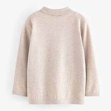 Load image into Gallery viewer, Ecru Long Sleeve Cable Polo Shirt (3mths-7yrs)