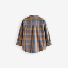 Load image into Gallery viewer, Blue/Yellow Character Pocket shirt Long Sleeve Check 100% Cotton Shirt (3mths-6yrs)