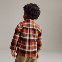 Load image into Gallery viewer, Orange Check Long Sleeve Check 100% Cotton Shirt (3mths-6yrs)