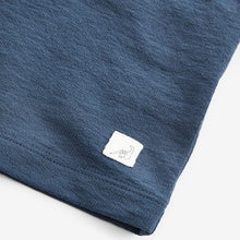 Load image into Gallery viewer, Blue Short Sleeve Henley Neck T-Shirt