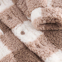 Load image into Gallery viewer, Tan Brown Checkerboard Borg Fleece Shacket (3mths-6yrs)