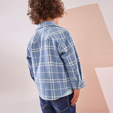 Load image into Gallery viewer, Light Blue 100% Cotton Long Sleeve Check Shirt and T-Shirt Set (3mths-6yrs)