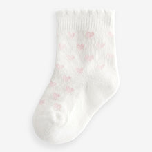 Load image into Gallery viewer, Pink Heart Stripe Baby Socks 5 Pack (0mths-2yrs)