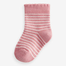 Load image into Gallery viewer, Pink Heart Stripe Baby Socks 5 Pack (0mths-2yrs)