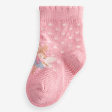 Load image into Gallery viewer, Pink fairy Baby Socks 5 Pack (0mths-2yrs)