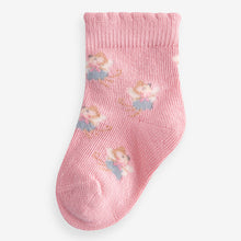 Load image into Gallery viewer, Pink fairy Baby Socks 5 Pack (0mths-2yrs)