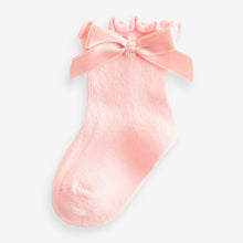 Load image into Gallery viewer, Pink Bow Baby Socks 5 Pack (0mths-2yrs)