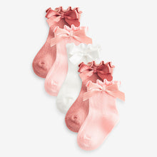 Load image into Gallery viewer, Pink Bow Baby Socks 5 Pack (0mths-2yrs)