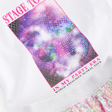 Load image into Gallery viewer, White/Pink Glitterball Graphic T-Shirt and Sequin Skirt Set (3-12yrs)