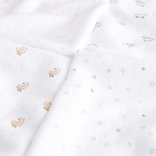 Load image into Gallery viewer, White Delicate Animal Baby Muslins 100% Cotton Cloths 4 Pack