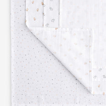 Load image into Gallery viewer, White Delicate Animal Baby Muslins 100% Cotton Cloths 4 Pack