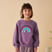 Load image into Gallery viewer, Berry Red Rainbow Sequin Sweatshirt (3-16yrs)