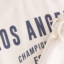 Load image into Gallery viewer, Ecru Slogan Sweatshirt And Wide Leg Joggers Set (3-16yrs)