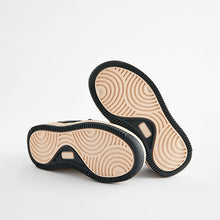 Load image into Gallery viewer, Black/White Touch Fastening Elastic Lace Trainers