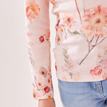 Load image into Gallery viewer, Pink Floral 1 Pack Long Sleeve Ribbed Top (3-12yrs)
