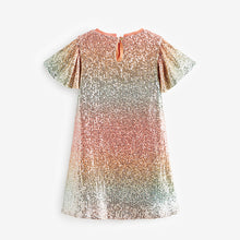 Load image into Gallery viewer, Orange/Blue Ombre Sequin Sparkle Party Dress (3-16yrs)