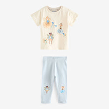 Load image into Gallery viewer, Blue Fairy 100% Cotton Short Sleeve Top and Leggings Set