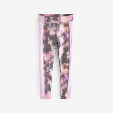 Load image into Gallery viewer, Pink Floral Tie Dye Sports Leggings (4-12yrs)