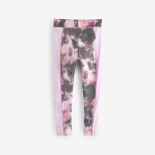 Load image into Gallery viewer, Pink Floral Tie Dye Sports Leggings (4-12yrs)