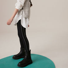 Load image into Gallery viewer, Black Diamante Stud Printed Leggings (3-12yrs)