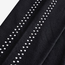 Load image into Gallery viewer, Black Diamante Stud Printed Leggings (3-12yrs)