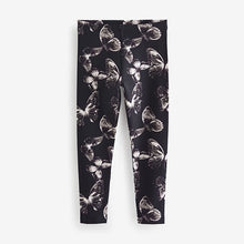 Load image into Gallery viewer, Black/White Butterfly Printed Leggings (3-12yrs)