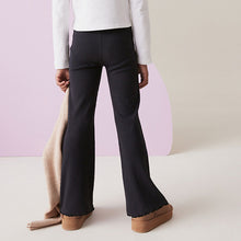 Load image into Gallery viewer, Black 1 Pack Rib Flare Leggings (3-16yrs)