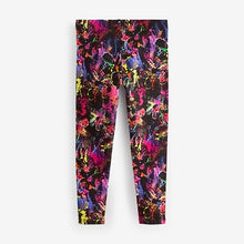Load image into Gallery viewer, Black/Pink/Green Splat Printed Leggings (3-12yrs)