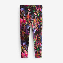 Load image into Gallery viewer, Black/Pink/Green Splat Printed Leggings (3-12yrs)