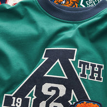 Load image into Gallery viewer, Blue/Green Varsity 2 Pack 100% Cotton Long Sleeve Pyjamas (5-12yrs)